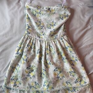 revolve floral strapless mini dress